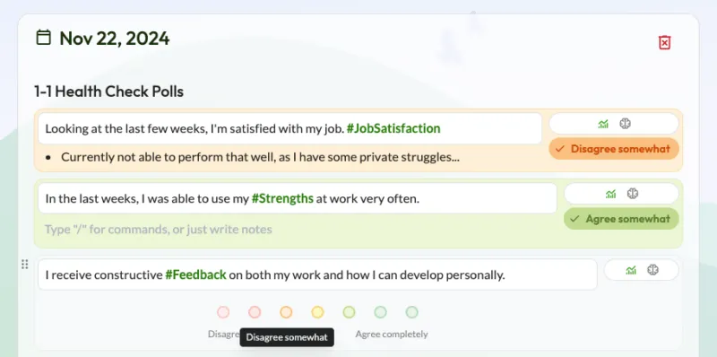 Questionnaire poll survey - best one on one meeting performance review software