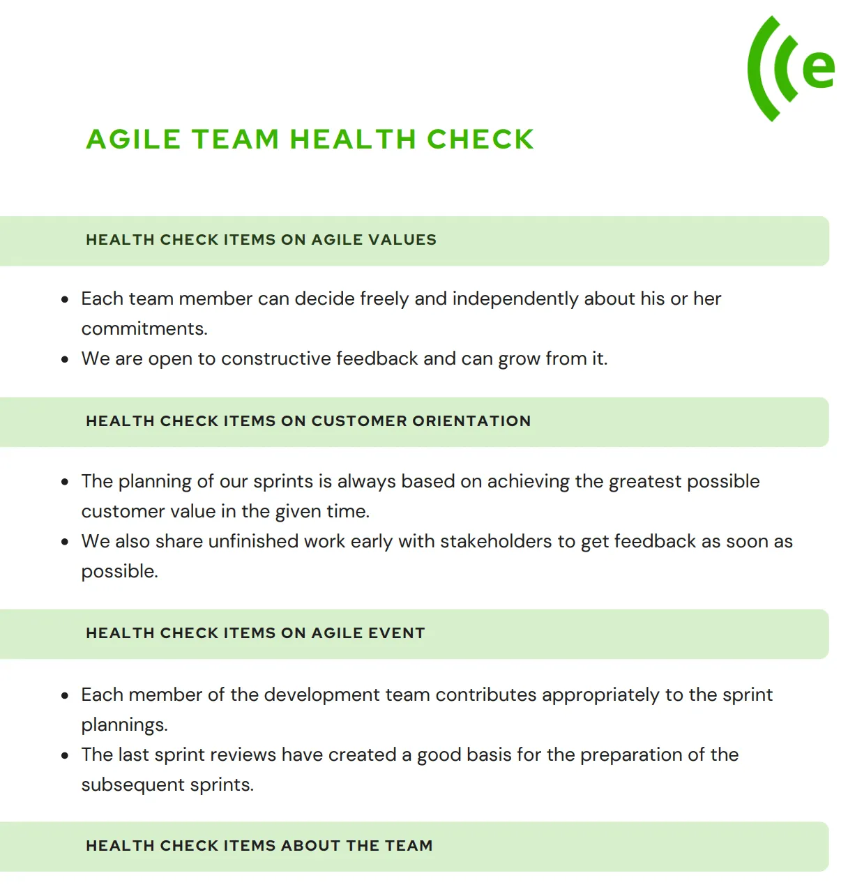 agile team health check template english